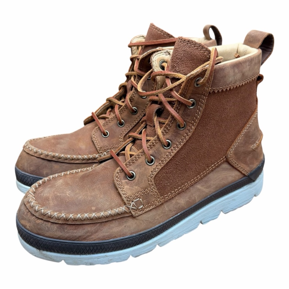 Manitobah Men's Size 12M Brown Footwear Mesa Moccasin Toe Unlined Chukka Boot